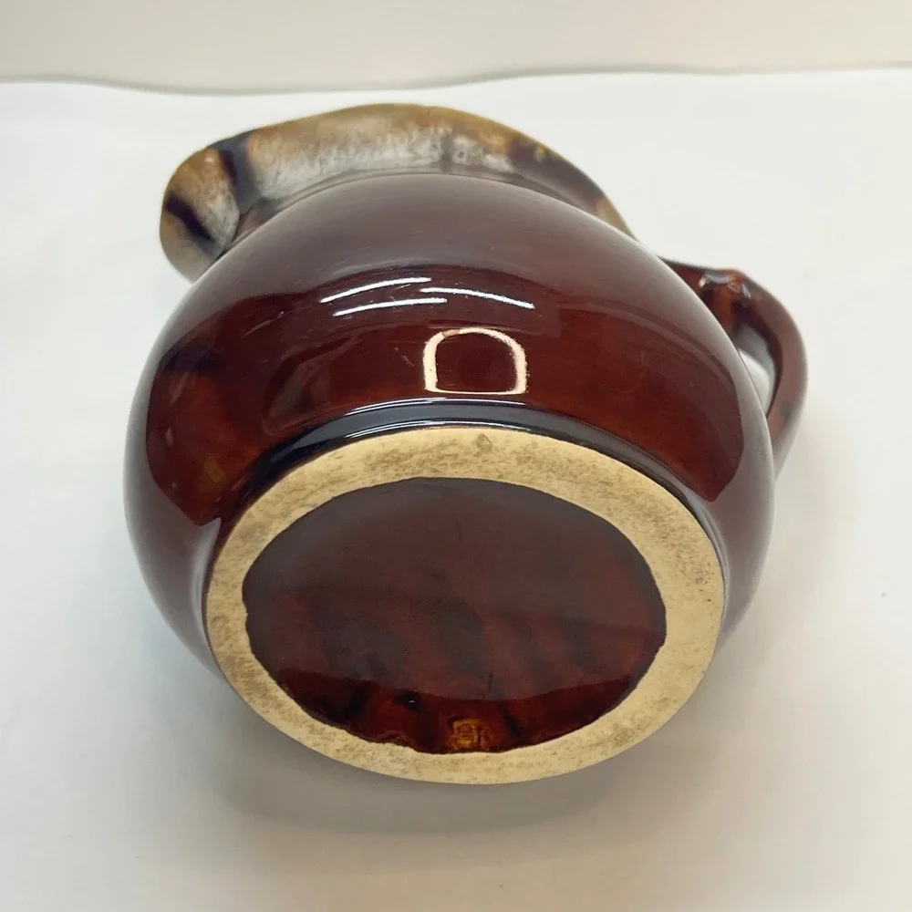 Vintage Hull Art Pottery Brown Drip Glaze‎ Pitcher Ceramic Creamer Jug 6 Inch